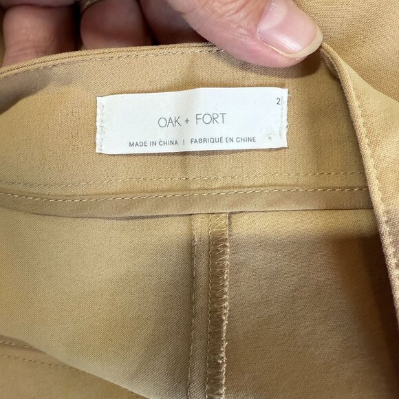 Oak + Fort Womens Trouser Pants Size 2 Tan Dress Pants Career Office Minimalist - Picture 8 of 10